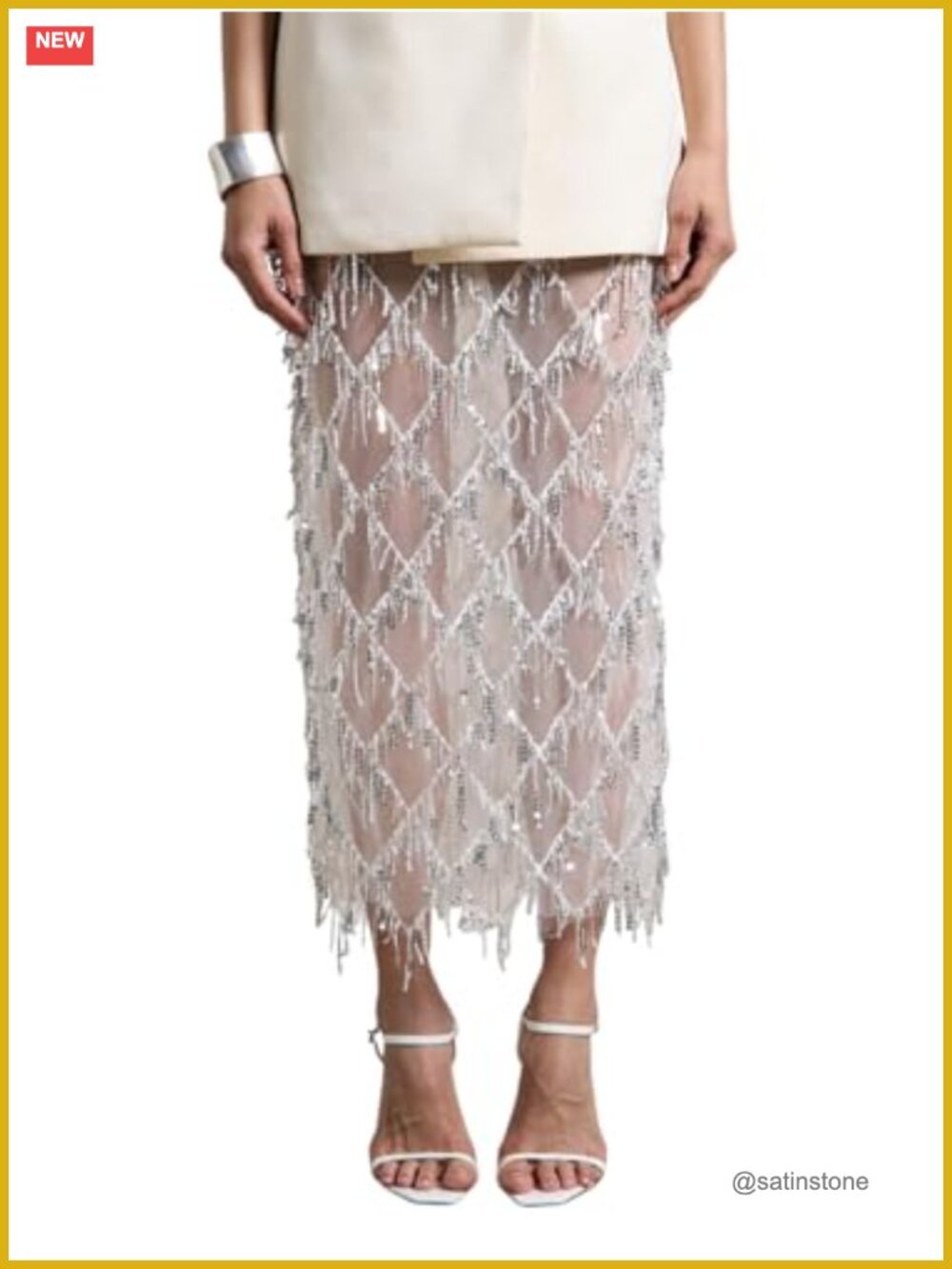 Women's Sequin Maxi Skirt Sheer High Waist Fringe Y2K Rave Sparkly